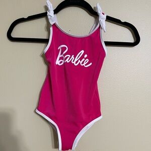 Barbie Girls Pink One Piece Pink and white swimsuit size 4T
